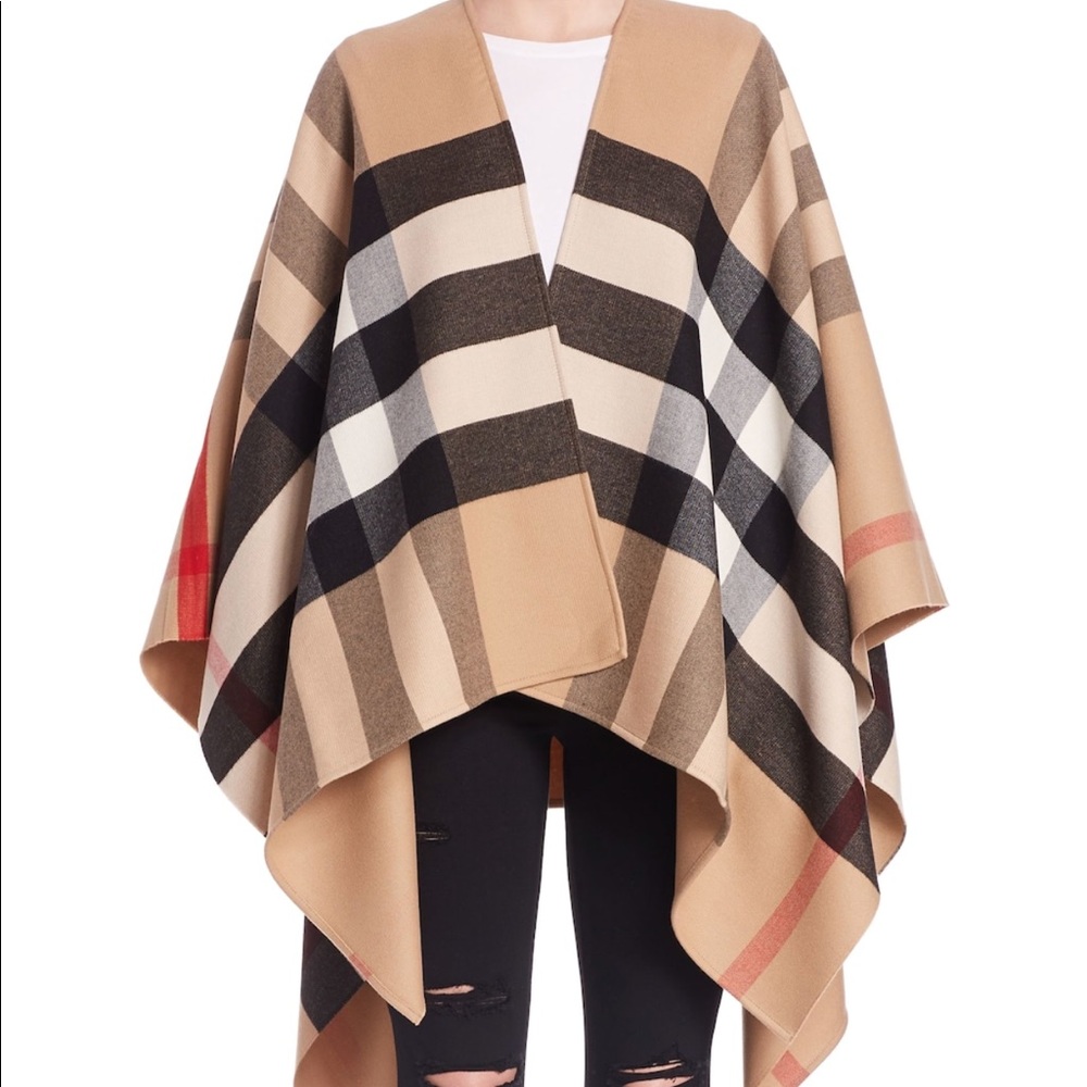 Burberry reversible wool cape